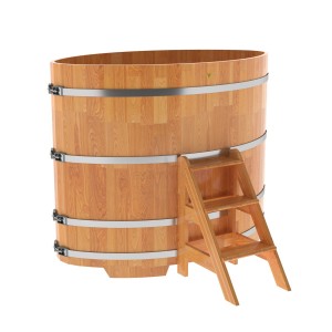 Купель для бани Bentwood овальная, 1,02х1,68х1,4 из сращенных ламелей лиственницы натуральной