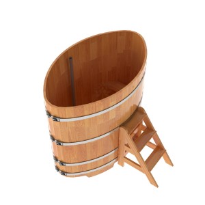 Купель для бани Bentwood овальная, 1,02х1,68х1,4 из сращенных ламелей лиственницы натуральной