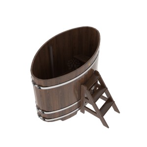 Купель для бани Bentwood овальная, 0,95х1,60х1,2 из дуба мореного