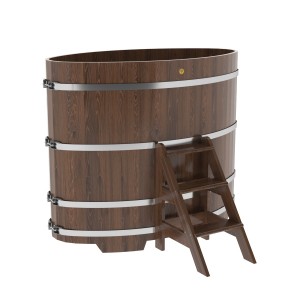 Купель для бани Bentwood овальная, 0,95х1,60х1,4 из дуба мореного
