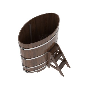 Купель для бани Bentwood овальная, 0,95х1,60х1,4 из дуба мореного