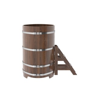 Купель для бани Bentwood овальная, 0,95х1,60х1,4 из дуба мореного