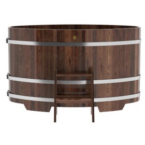 Купель для бани Bentwood овальная, 0,95х1,60х1,2 из лиственницы мореной премиум