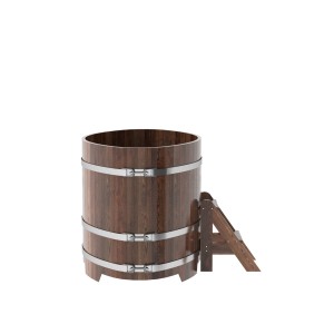 Купель для бани Bentwood овальная, 0,95х1,60х1,2 из лиственницы мореной премиум