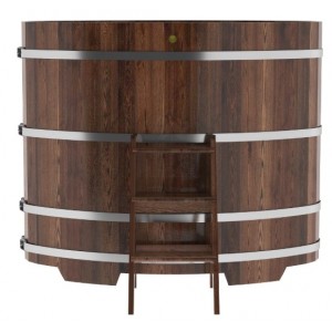 Купель для бани Bentwood овальная, 0,95х1,60х1,4 из лиственницы мореной премиум