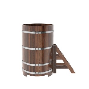 Купель для бани Bentwood овальная, 0,95х1,60х1,4 из лиственницы мореной премиум