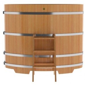 Купель для бани Bentwood овальная, 0,95х1,60х1,4 из лиственницы натуральной премиум