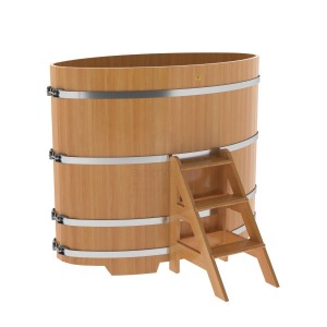 Купель для бани Bentwood овальная, 0,95х1,60х1,4 из лиственницы натуральной премиум
