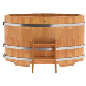 Купель для бани Bentwood овальная, 0,95х1,60х1,1 из сращенных ламелей лиственницы натуральной