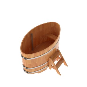 Купель для бани Bentwood овальная, 0,95х1,60х1,2 из сращенных ламелей лиственницы натуральной
