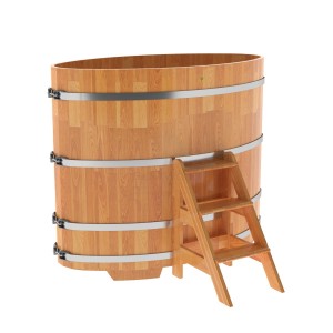 Купель для бани Bentwood овальная, 0,95х1,60х1,4 из сращенных ламелей лиственницы натуральной