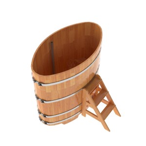 Купель для бани Bentwood овальная, 0,95х1,60х1,4 из сращенных ламелей лиственницы натуральной