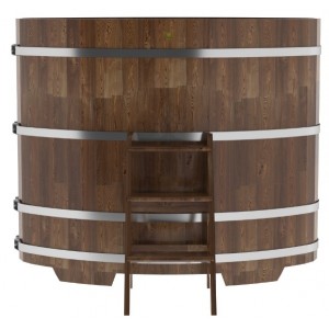 Купель для бани Bentwood овальная, 0,95х1,60х1,4 из сращенных ламелей лиственницы мореной