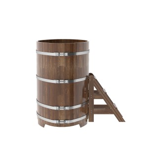 Купель для бани Bentwood овальная, 0,95х1,60х1,4 из сращенных ламелей лиственницы мореной