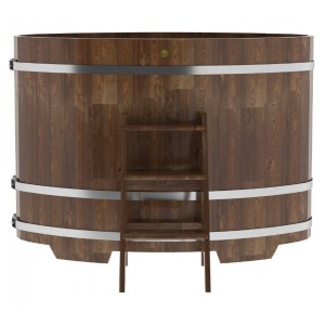 Купель для бани Bentwood овальная, 0,95х1,60х1,2 из сращенных ламелей лиственницы мореной
