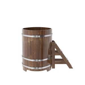 Купель для бани Bentwood овальная, 0,95х1,60х1,2 из сращенных ламелей лиственницы мореной