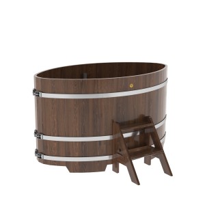 Купель для бани Bentwood овальная, 1,02х1,68х1,0 из дуба мореного