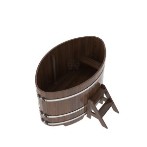 Купель для бани Bentwood овальная, 1,02х1,68х1,0 из дуба мореного