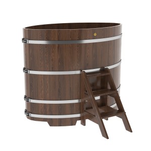 Купель для бани Bentwood овальная, 1,02х1,68х1,4 из дуба мореного