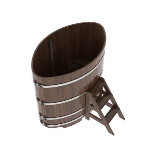 Купель для бани Bentwood овальная, 1,02х1,68х1,4 из дуба мореного
