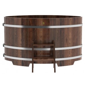 Купель для бани Bentwood овальная, 1,02х1,68х1,2 из лиственницы мореной премиум