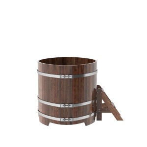 Купель для бани Bentwood овальная, 1,02х1,68х1,2 из лиственницы мореной премиум