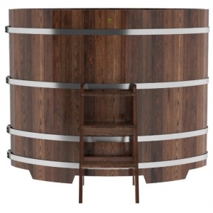 Купель для бани Bentwood овальная, 1,02х1,68х1,4 из лиственницы мореной премиум