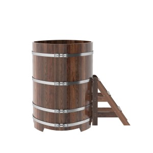 Купель для бани Bentwood овальная, 1,02х1,68х1,4 из лиственницы мореной премиум