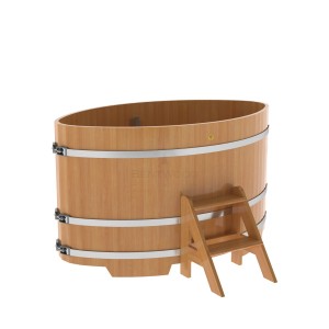 Купель для бани Bentwood овальная, 1,02х1,68х1,2 из лиственницы натуральной премиум