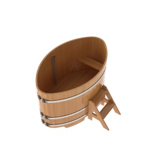 Купель для бани Bentwood овальная, 1,02х1,68х1,2 из лиственницы натуральной премиум