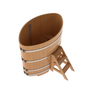 Купель для бани Bentwood овальная, 1,02х1,68х1,4 из лиственницы натуральной премиум