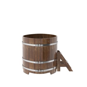 Купель для бани Bentwood овальная, 1,02х1,68х1,0 из сращенных ламелей лиственницы мореной