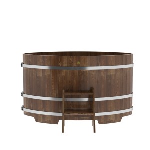 Купель для бани Bentwood овальная, 1,02х1,68х1,0 из сращенных ламелей лиственницы мореной
