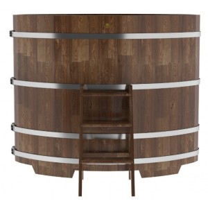 Купель для бани Bentwood овальная, 1,02х1,68х1,4 из сращенных ламелей лиственницы мореной