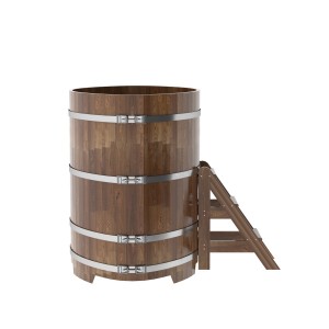 Купель для бани Bentwood овальная, 1,02х1,68х1,4 из сращенных ламелей лиственницы мореной