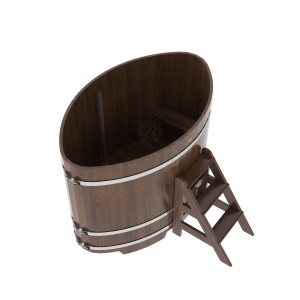 Купель для бани Bentwood овальная, 1,08х1,75х1,0 м из дуба мореного