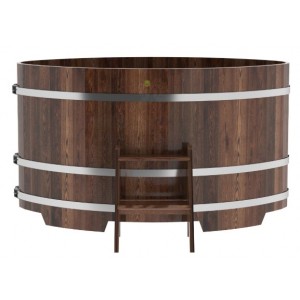 Купель для бани Bentwood овальная, 1,08х1,75х1,1 из лиственницы мореной премиум