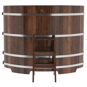 Купель для бани Bentwood овальная, 1,08х1,75х1,4 из лиственницы мореной премиум