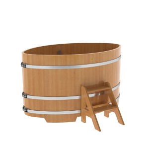 Купель для бани Bentwood овальная, 1,08х1,75х1,1 из лиственницы натуральной премиум