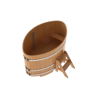 Купель для бани Bentwood овальная, 1,08х1,75х1,1 из лиственницы натуральной премиум