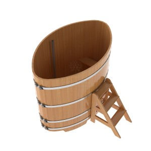 Купель для бани Bentwood овальная, 1,08х1,75х1,4 из лиственницы натуральной