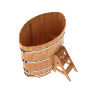 Купель для бани Bentwood овальная, 1,08х1,75х1,4 из сращенных ламелей лиственницы натуральной
