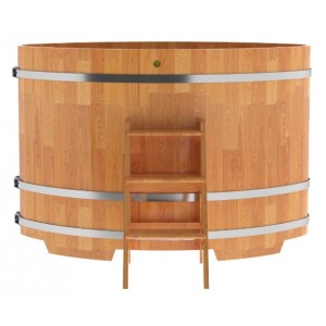 Купель для бани Bentwood овальная, 1,08х1,75х1,2 из сращенных ламелей лиственницы натуральной