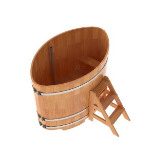 Купель для бани Bentwood овальная, 1,08х1,75х1,2 из сращенных ламелей лиственницы натуральной