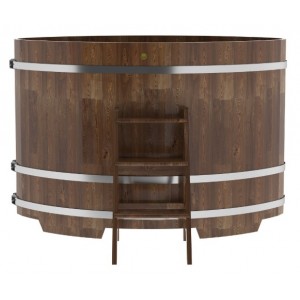Купель для бани Bentwood овальная, 1,08х1,75х1,0 из сращенных ламелей лиственницы мореной