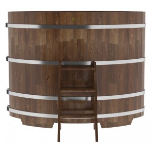 Купель для бани Bentwood овальная, 1,08х1,75х1,4 из сращенных ламелей лиственницы мореной