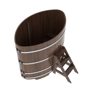Купель для бани Bentwood овальная, 1,12х1,83х1,4 м из дуба мореного