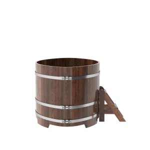 Купель для бани Bentwood овальная, 1,12х1,83х1,0 из лиственницы мореной премиум