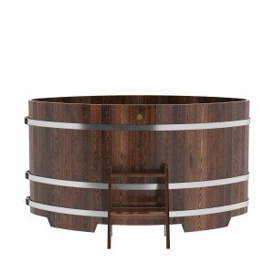 Купель для бани Bentwood овальная, 1,12х1,83х1,0 из лиственницы мореной премиум