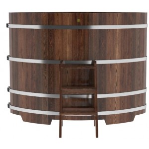 Купель для бани Bentwood овальная, 1,12х1,83х1,4 из лиственницы мореной премиум
